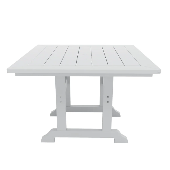 All-Weather Outdoor 43" Square Dining Table – Durable, Eco-Friendly, and UV-Resistant Patio Dining Table with Umbrella Hole