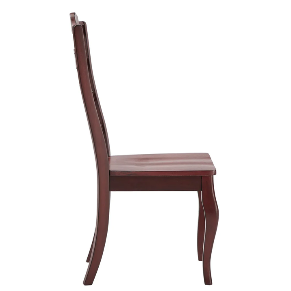 Rustic Ladder Back Solid Wood Dining Chairs (Set of 2) – Farmhouse Style Kitchen or Dining Room Seating