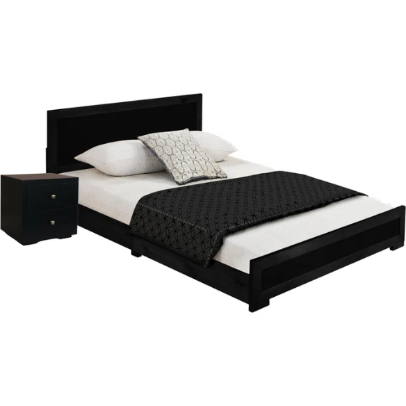 Polished Wooden Platform Full Double Size Bedroom Set – Elegant Design with Sturdy Construction and Timeless Appeal