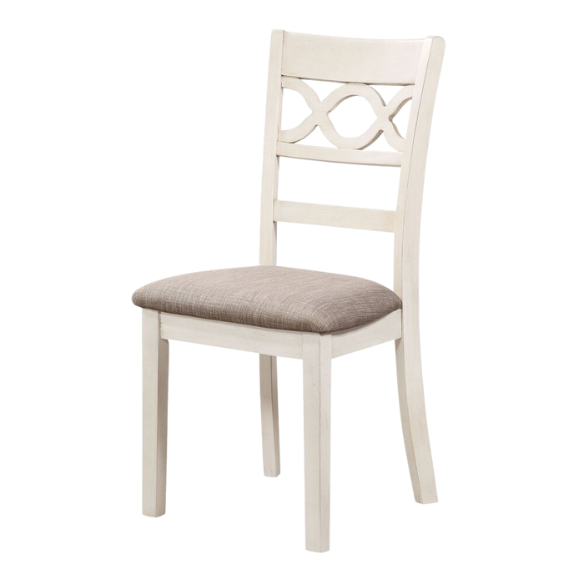 5-Piece Dining Set – Modern Farmhouse Round Table with Curvy Legs & X-Cross Chair Detail