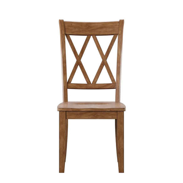 Farmhouse X-Back Solid Wood Dining Chairs (Set of 2) – Rustic Kitchen or Dining Room Seating