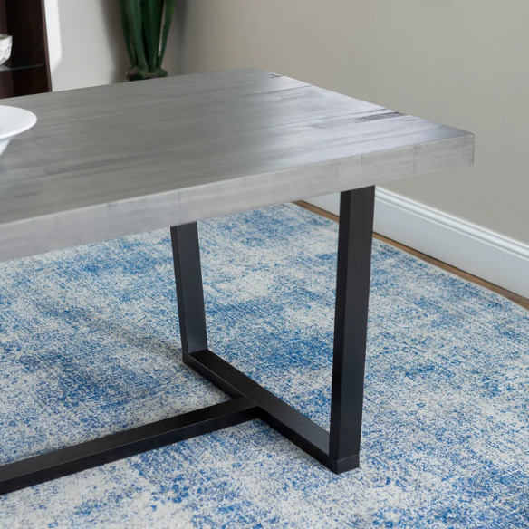 72-Inch Solid Wood Distressed Dining Table – Rustic Industrial Charm for Any Dining Room