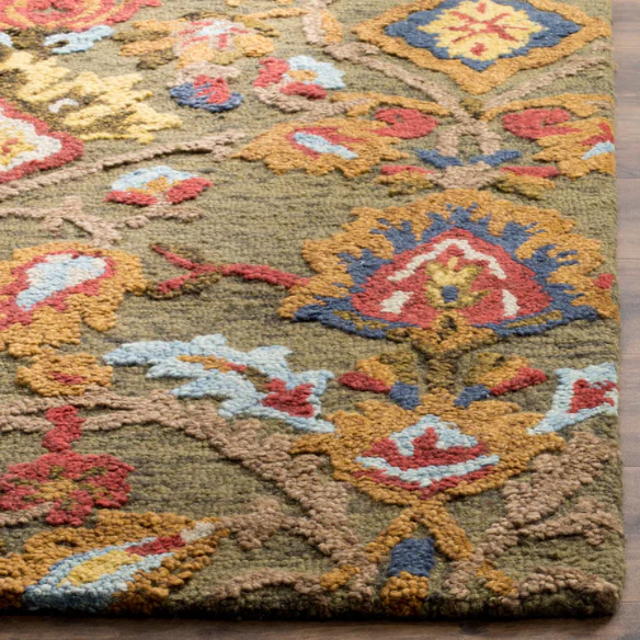 Tufted Wool Area Rug – Luxurious Floral Design