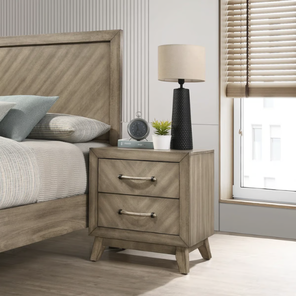 Transform Your Bedroom with a 5-Piece Bedroom Set – Modern Elegance in Weathered Sand Finish with Timeless Sophistication and Exceptional Functionality