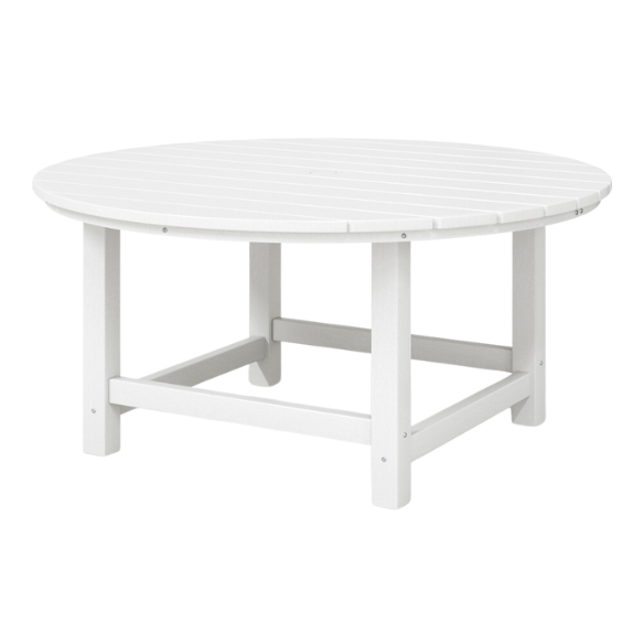 Outdoor Conversation Table – Stylish, Weather-Resistant Recycled Plastic Table with Slat-Style Top for Patios and Gardens