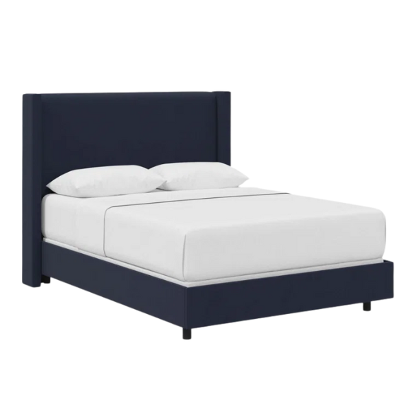 Cozy and Sleek Modern Queen Size Upholstered Wingback Bed