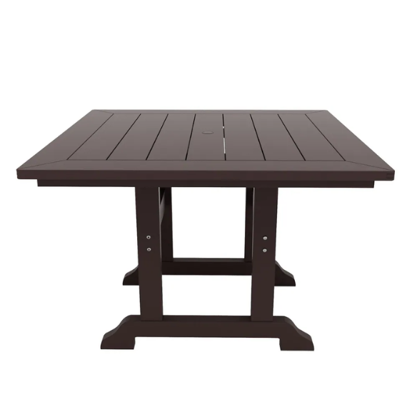 All-Weather Outdoor 43" Square Dining Table – Durable, Eco-Friendly, and UV-Resistant Patio Dining Table with Umbrella Hole