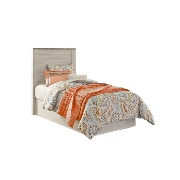 Charming Rustic White: 2-Piece Twin Bedroom & Dresser Set for a Cozy Retreat
