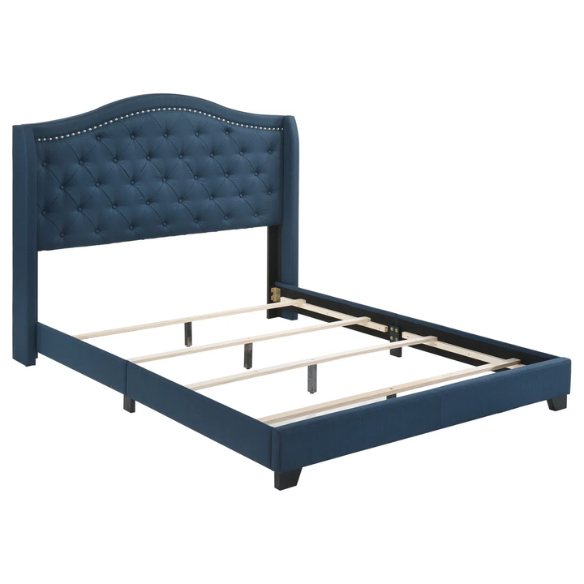 Button Tufted Upholstered Full Double Bed with Panel Headboard Design – Elegant and Comfortable with Premium Upholstery