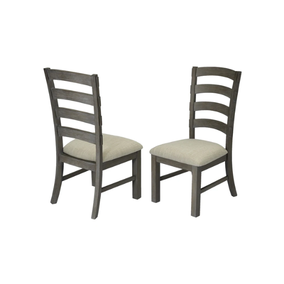 7-Piece Rustic Trestle Dining Set – Upholstered Chairs & Bench