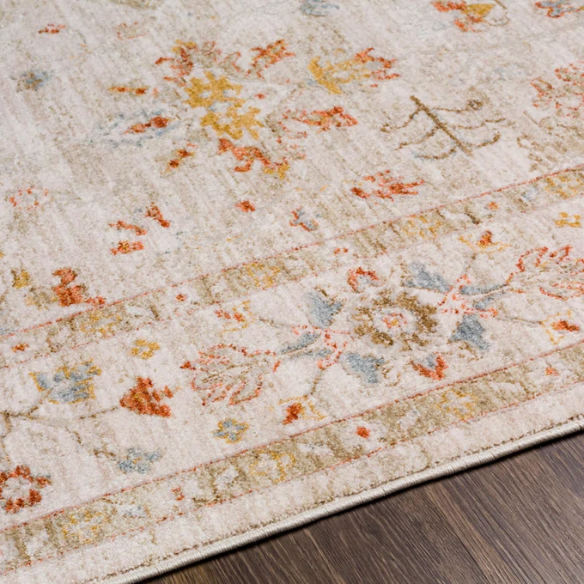 Elegant Oriental Rug – Stain-Resistant, High-Low Pile, Machine Woven with Fringed Detailing