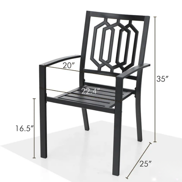 5-Piece E-Coated Metal Outdoor Patio Dining Set with Stackable Chairs – Durable, Comfortable, and Stylish for Your Outdoor Entertaining