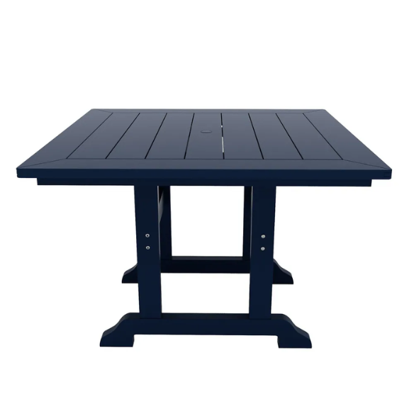 All-Weather Outdoor 43" Square Dining Table – Durable, Eco-Friendly, and UV-Resistant Patio Dining Table with Umbrella Hole
