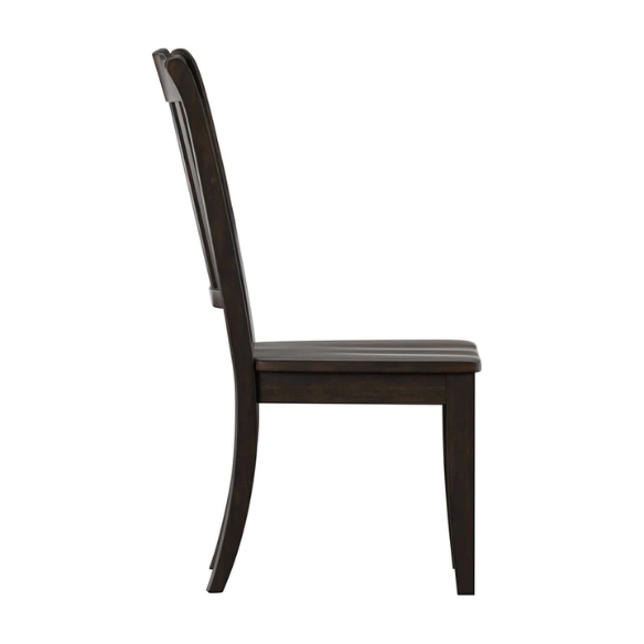 Slat-Back Solid Wood Dining Chairs – Set of 2 Farmhouse Kitchen or Dining Room Chairs