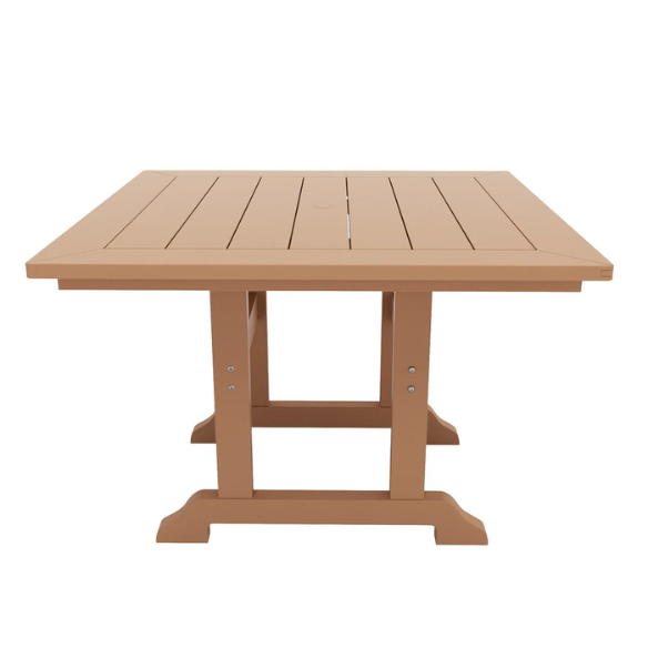 All-Weather Outdoor 43" Square Dining Table – Durable, Eco-Friendly, and UV-Resistant Patio Dining Table with Umbrella Hole