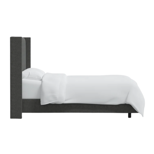 Cozy and Sleek Modern Queen Size Upholstered Wingback Bed