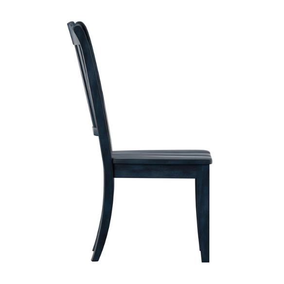 Slat-Back Solid Wood Dining Chairs – Set of 2 Farmhouse Kitchen or Dining Room Chairs