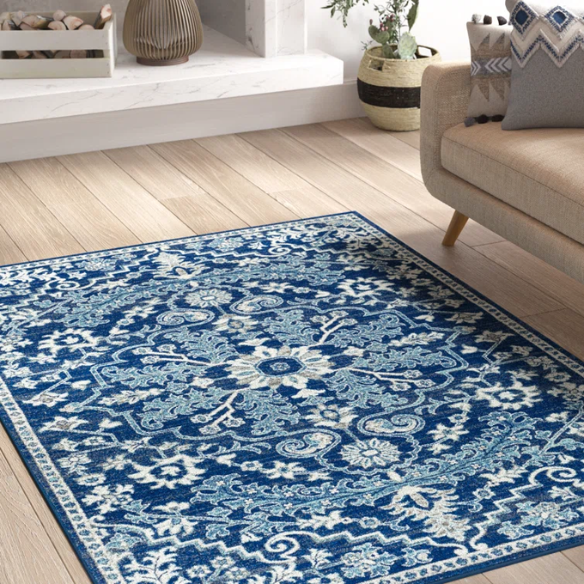 Timeless Traditional Woven Area Rug – Machine-Woven Polypropylene, Medium Pile, Durable and Easy to Clean