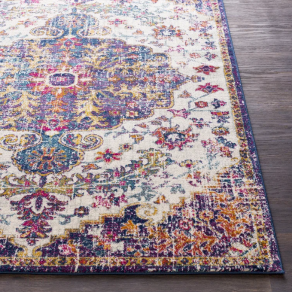 Timeless Traditional Woven Area Rug – Machine-Woven Polypropylene, Medium Pile, Durable and Easy to Clean