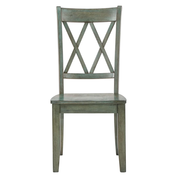 Farmhouse X-Back Solid Wood Dining Chairs (Set of 2) – Rustic Kitchen or Dining Room Seating