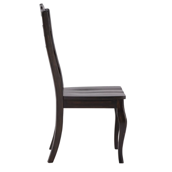 Rustic Ladder Back Solid Wood Dining Chairs (Set of 2) – Farmhouse Style Kitchen or Dining Room Seating