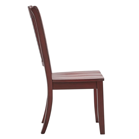 Slat-Back Solid Wood Dining Chairs – Set of 2 Farmhouse Kitchen or Dining Room Chairs
