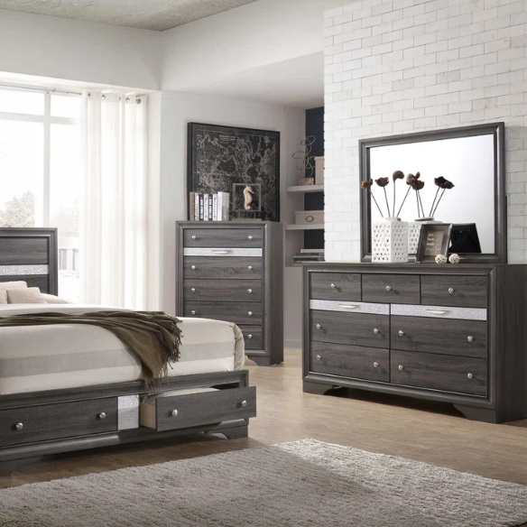 Minimalist Elegance Platform 5-Piece Queen Bedroom Set – Stylish, Cozy, and Tastefully Adorned