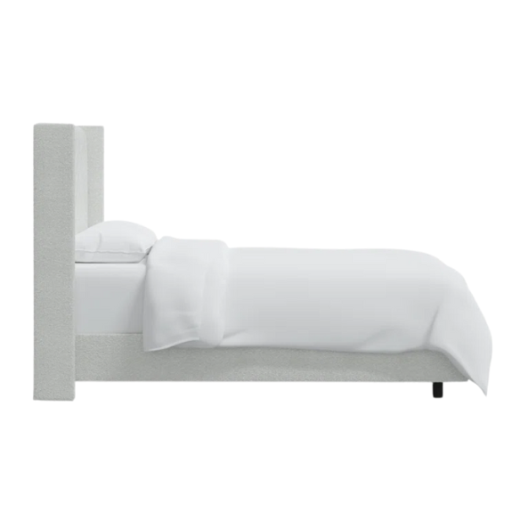 Cozy and Sleek Modern Queen Size Upholstered Wingback Bed