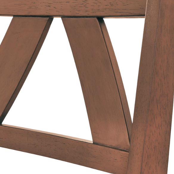 Country-Style 5-Piece Dining Set – Round Beadboard Table with X-Base and Geometric Back Chairs