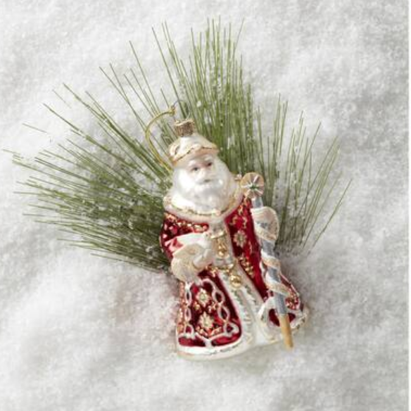 Blown Glass Santa Ornament – Classic Holiday Collectible