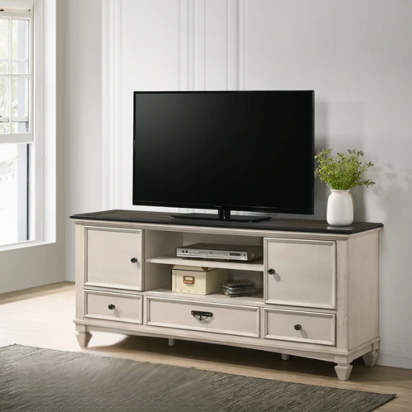 Elegant 5-Piece Cream and Brown Modern Wood Panel Bedroom Set with Intricate Detailing