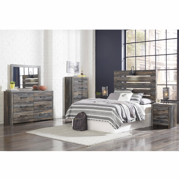Elegant 2-Piece Dresser Set with Natural Wood Grain Finish – Twin Bed Storage Solution