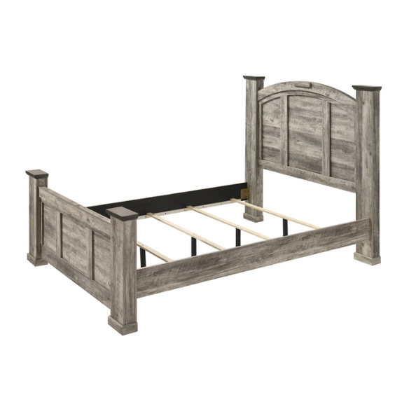 5-Piece Gray Rustic Panel Bedroom Set – A Harmonious Blend of Rustic Charm and Modern Elegance