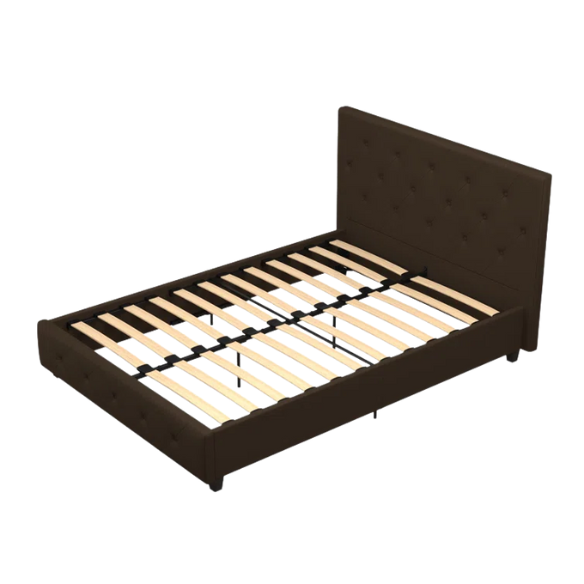 Luxurious Faux Leather Platform Bed – Full Double Size with Sleek Modern Design