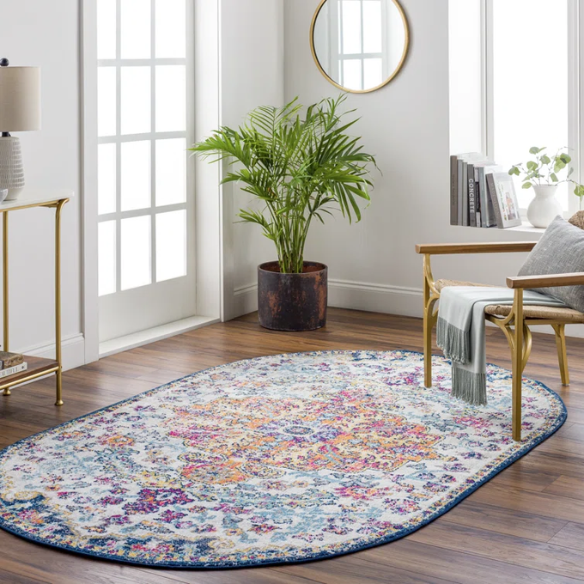 Timeless Traditional Woven Area Rug – Machine-Woven Polypropylene, Medium Pile, Durable and Easy to Clean