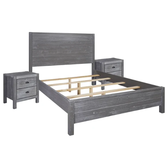 Rustic Farmhouse Aesthetic 4-Piece Queen Bedroom Set in Solid Wood – Charming and Durable