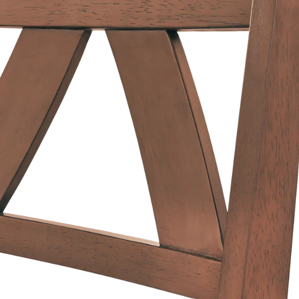 Country-Style 3-Piece Dining Set – Round Beadboard Table with X-Base and Geometric Back Chairs