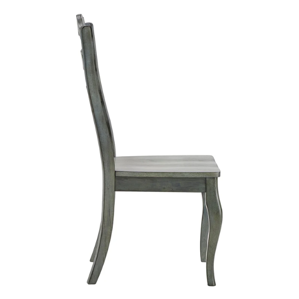 Rustic Ladder Back Solid Wood Dining Chairs (Set of 2) – Farmhouse Style Kitchen or Dining Room Seating