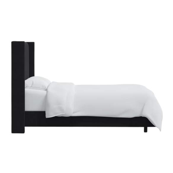 Cozy and Sleek Modern Queen Size Upholstered Wingback Bed