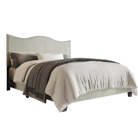 Sleek Upholstered Standard Bed – Full/Double Size in Solid Color Polyester with Stylish, Versatile Design