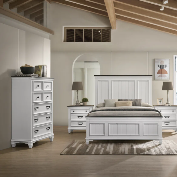 Solid Wood 6-Piece Storage Bedroom Collection – Rustic Charm with Headboard Storage, USB Charging Station, and Durable New Zealand Pine Construction
