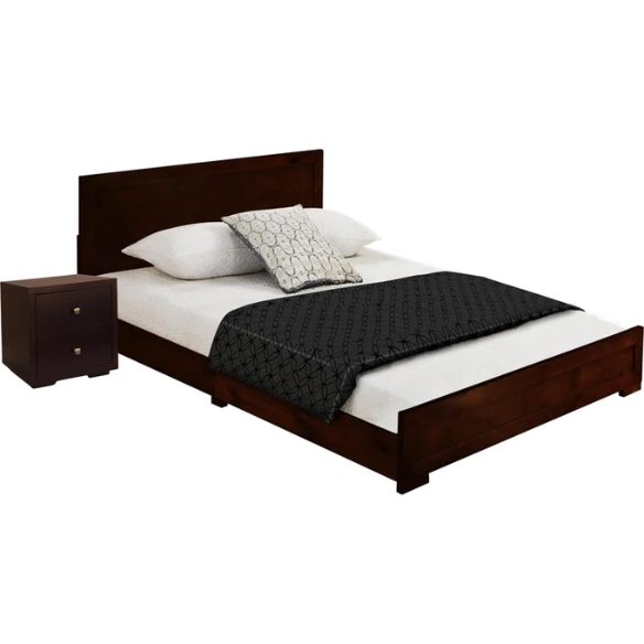 Polished Wooden Platform Full Double Size Bedroom Set – Elegant Design with Sturdy Construction and Timeless Appeal