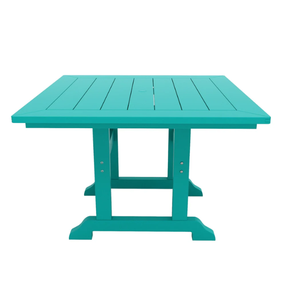 All-Weather Outdoor 43" Square Dining Table – Durable, Eco-Friendly, and UV-Resistant Patio Dining Table with Umbrella Hole