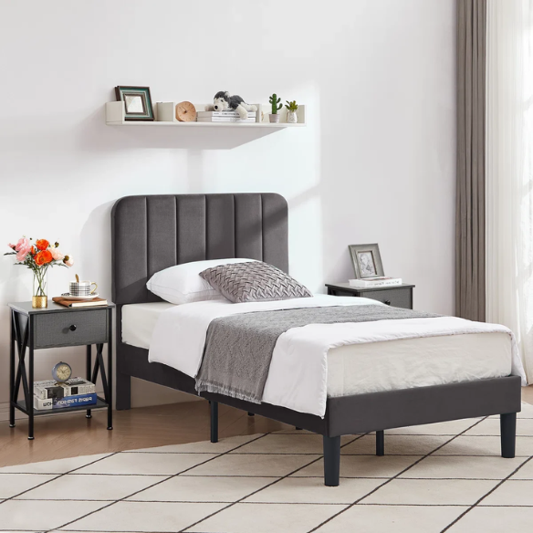 Elegant Grey Luxury Twin Bedroom Set: Exquisite 3-Piece Collection for a Stylish and Sophisticated Space
