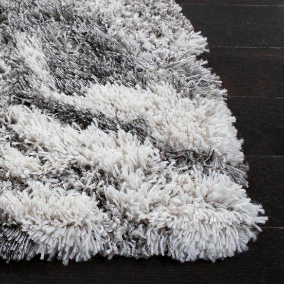 Plush Abstract Neutral Pattern Shag Rug