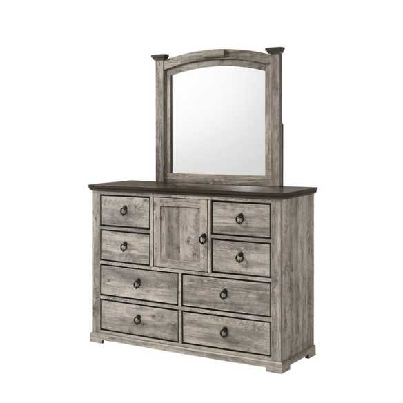 5-Piece Gray Rustic Panel Bedroom Set – A Harmonious Blend of Rustic Charm and Modern Elegance