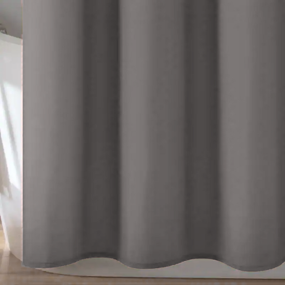 Grey and White Weeping Flower Shower Curtain – Modern Farmhouse Floral Bathroom Décor, 72" x 72"