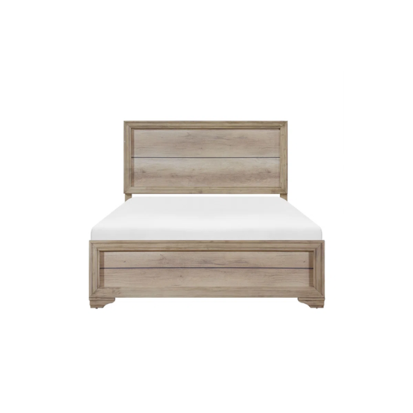 Elegant 4-Piece Rustic Wooden Queen Bedroom Set in Light Brown