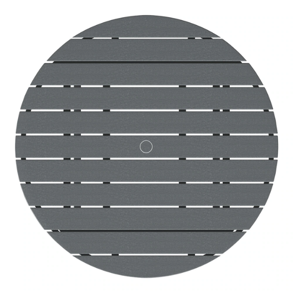 Outdoor Conversation Table – Stylish, Weather-Resistant Recycled Plastic Table with Slat-Style Top for Patios and Gardens
