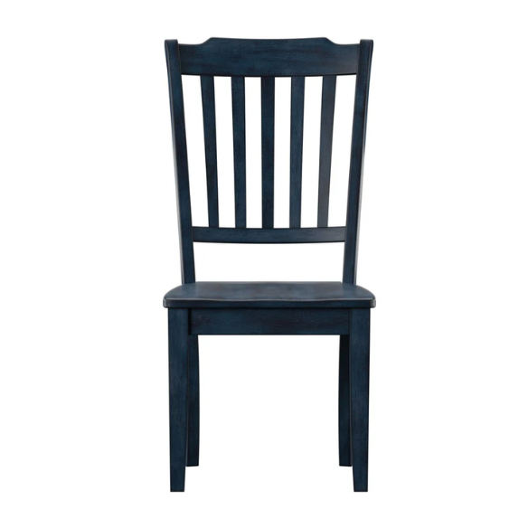 Slat-Back Solid Wood Dining Chairs – Set of 2 Farmhouse Kitchen or Dining Room Chairs